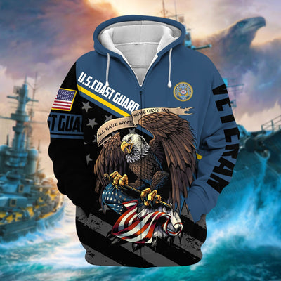 Premium All Gave Some Some Gave All US Veteran Zip Hoodie