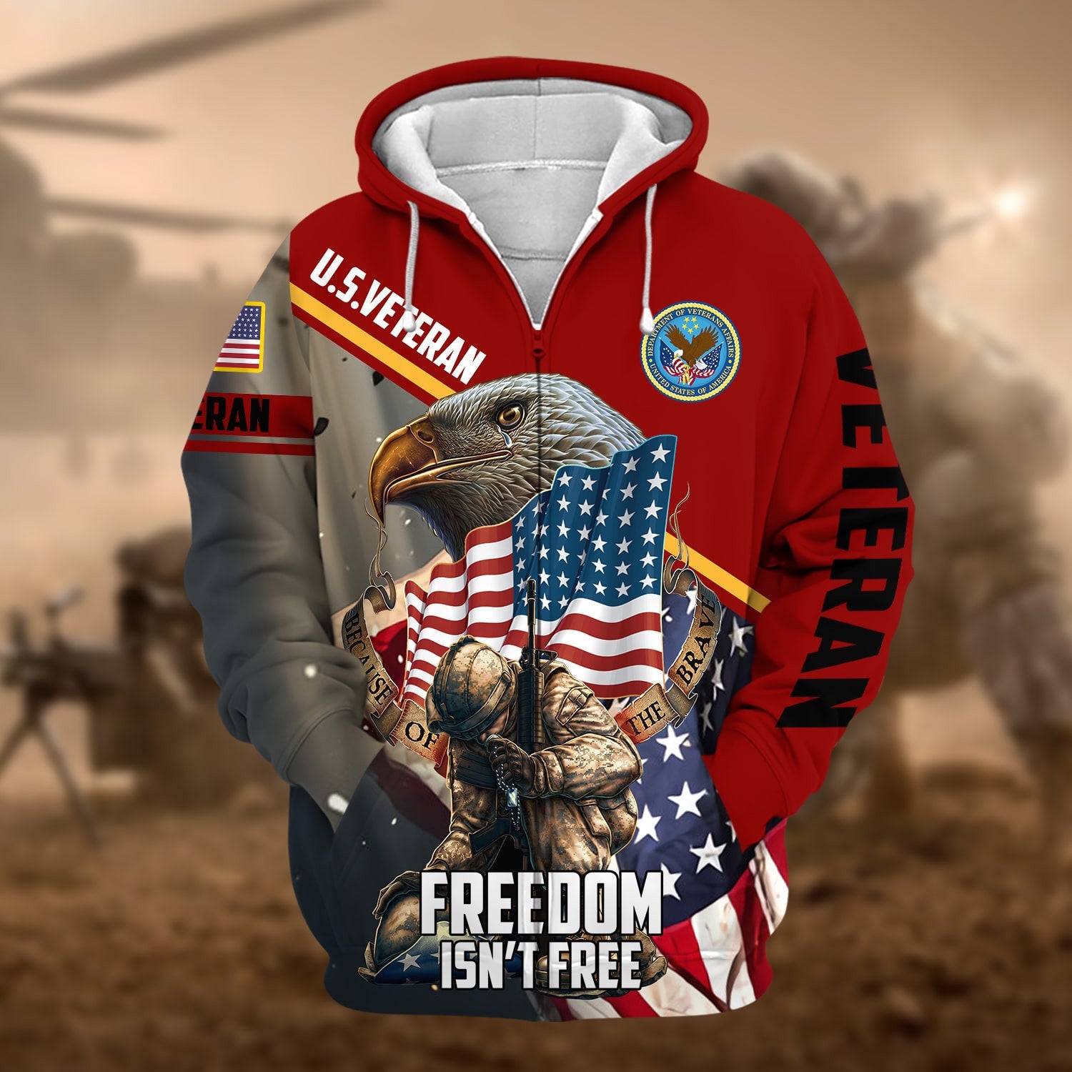 Premium Freedom Is Not Free US Veteran Zip Hoodie