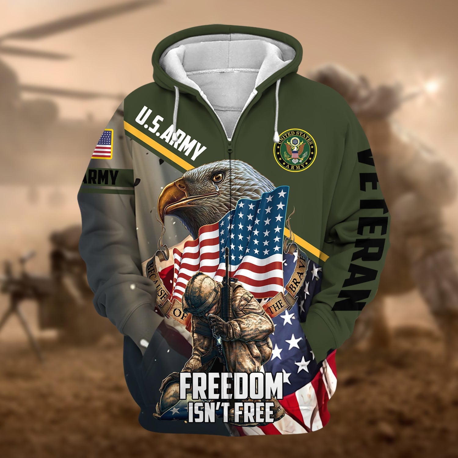 Premium Freedom Is Not Free US Veteran Zip Hoodie