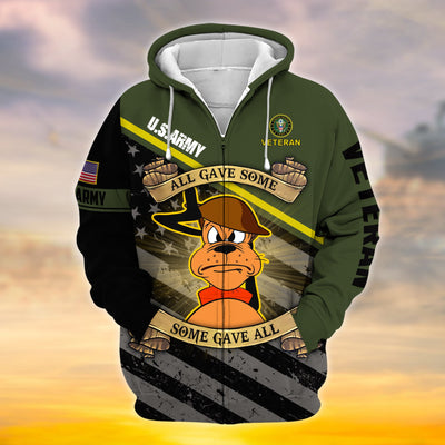 Premium Proudly Served Multiservice US Veteran Zip Hoodie