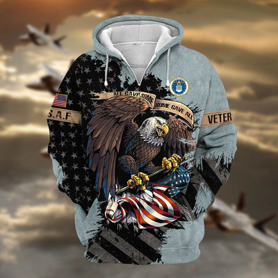 Premium Eagle US Veteran Zip Hoodie