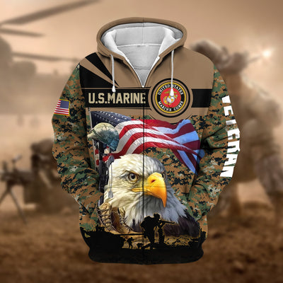 Premium Honoring All Who Served US Veteran Zip Hoodie