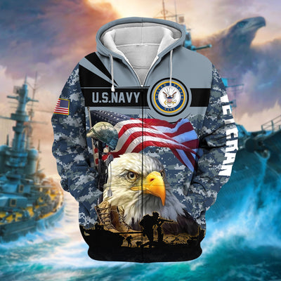 Premium Honoring All Who Served US Veteran Zip Hoodie
