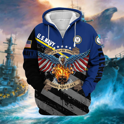 Premium Eagle US Veteran Zip Hoodie