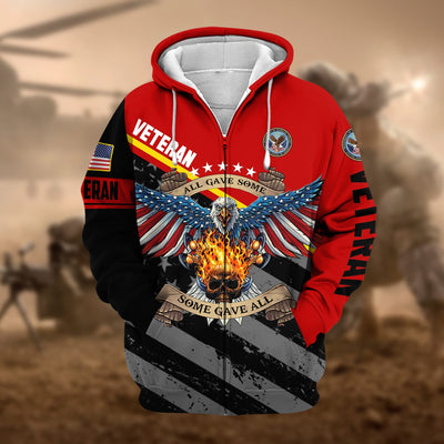 Premium Eagle US Veteran Zip Hoodie