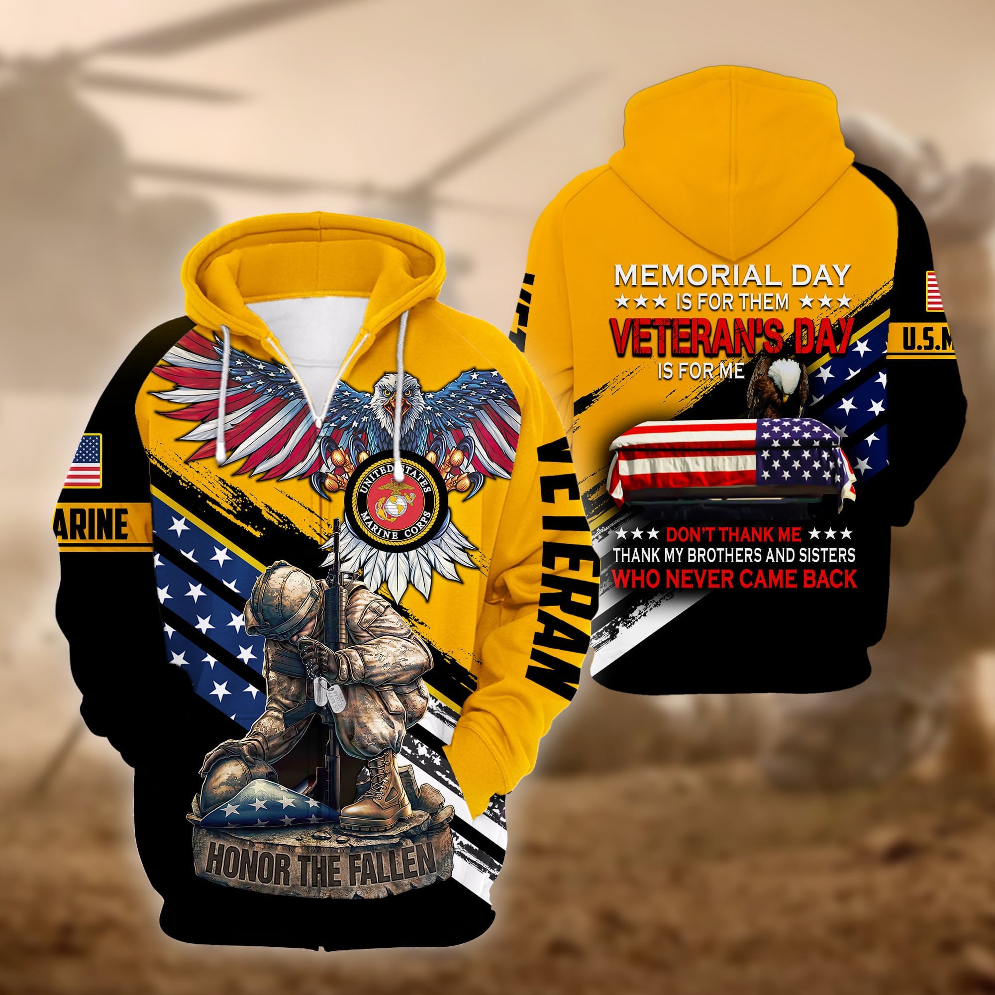 Premium Memorial Day Is For Them US Veteran Zip Hoodie
