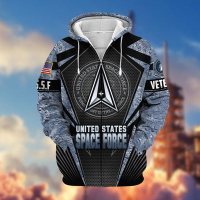 Unique Camo Soldiers US Veteran Zip Hoodie