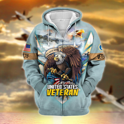 Unique All Gave Some US Veteran Zip Hoodie