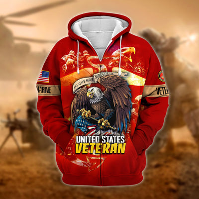 Unique All Gave Some US Veteran Zip Hoodie