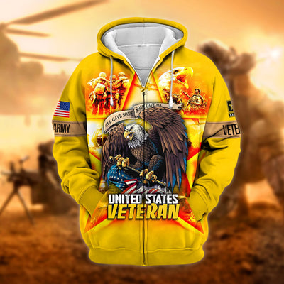 Unique All Gave Some US Veteran Zip Hoodie