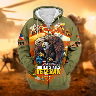 Unique All Gave Some US Veteran Zip Hoodie