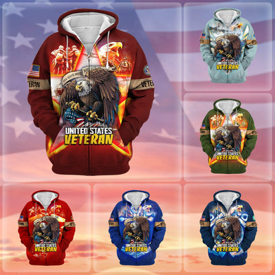 Unique All Gave Some US Veteran Zip Hoodie