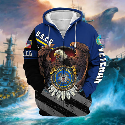 Premium Eagle US Veteran Zip Hoodie