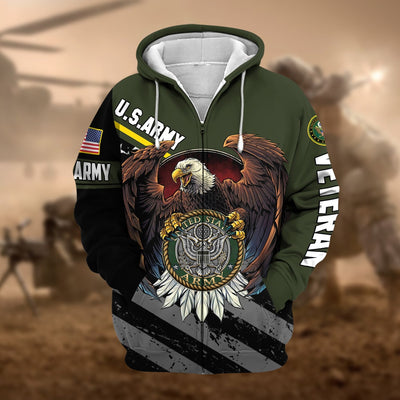 Premium Eagle US Veteran Zip Hoodie