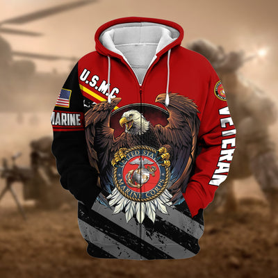 Premium Eagle US Veteran Zip Hoodie