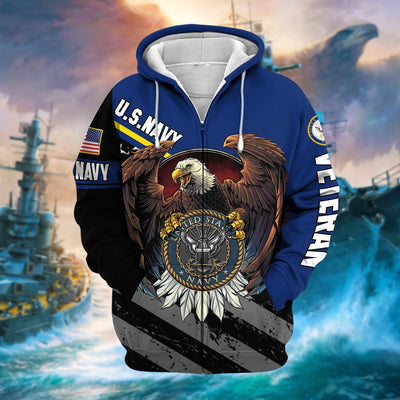 Premium Eagle US Veteran Zip Hoodie