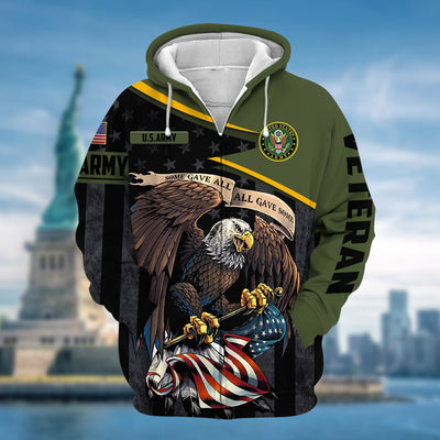 Premium All Gave Some US Veteran Zip Hoodie