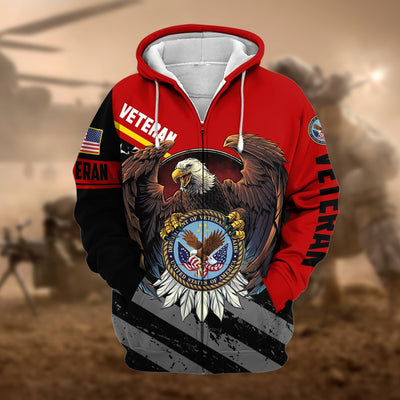 Premium Eagle US Veteran Zip Hoodie