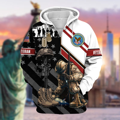 Unique Honoring All Who Served US Veteran Zip Hoodie