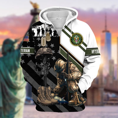 Unique Honoring All Who Served US Veteran Zip Hoodie
