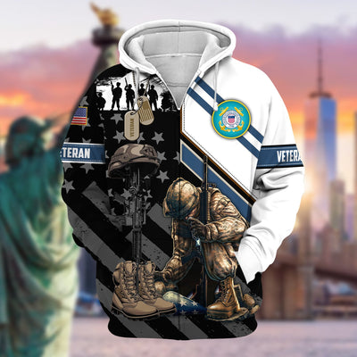 Unique Honoring All Who Served US Veteran Zip Hoodie