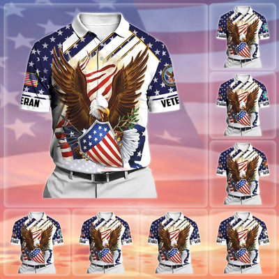 Premium Eagle US Veteran Polo And Hawaii Shirt