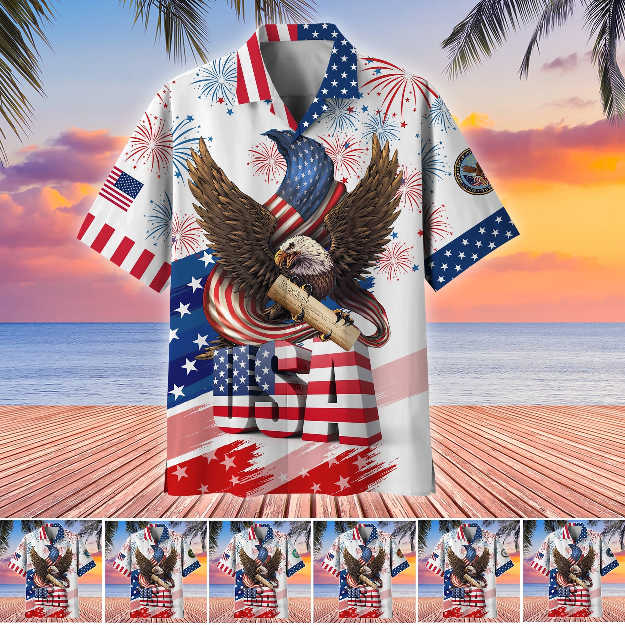 Premium American Pride 4th Of July US Veteran Hawaii Shirt