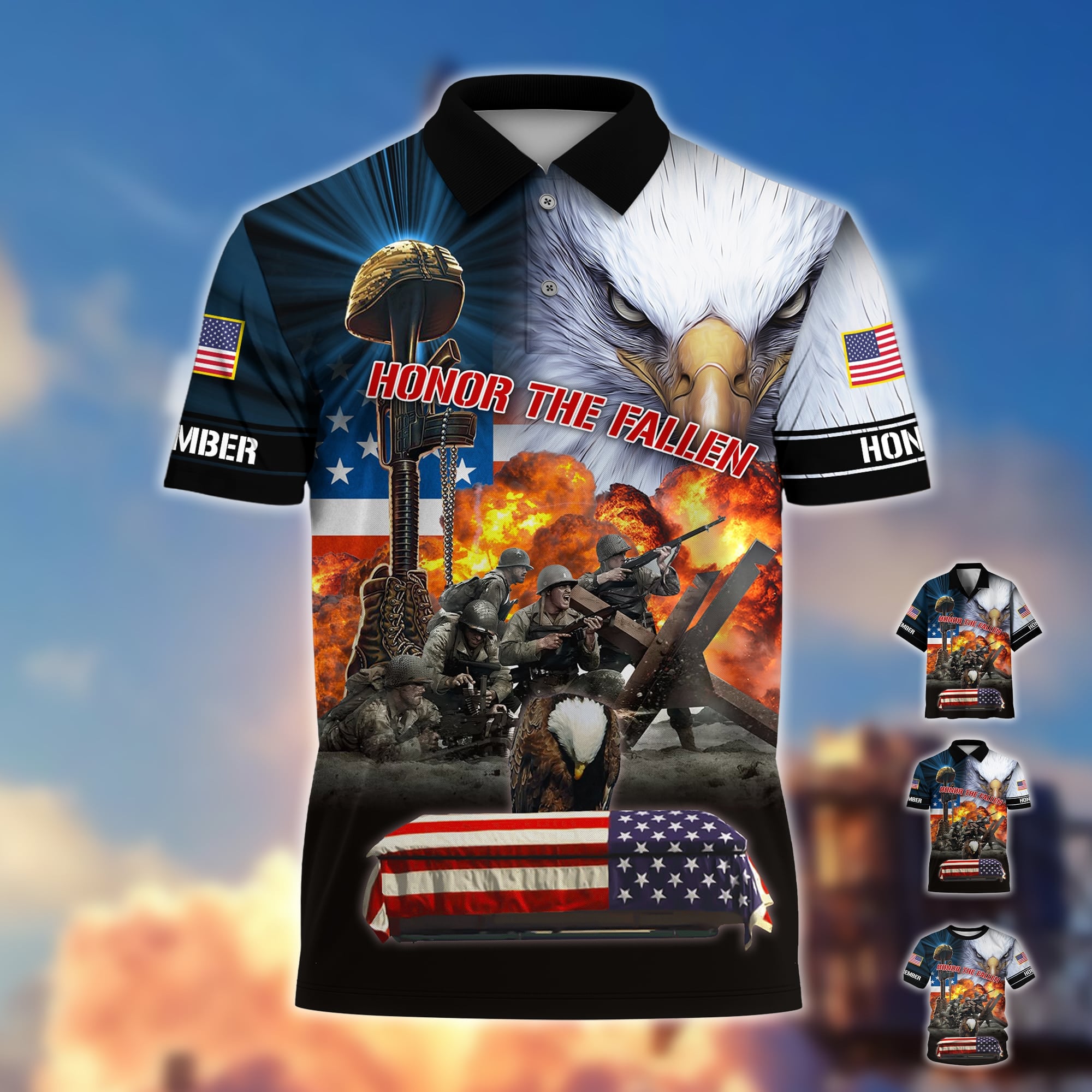 Premium Honor The Fallen Polo And Hawaii Shirt