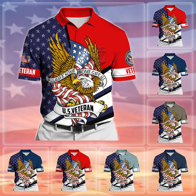 Premium All Gave Some Some Gave All US Veteran Polo Shirt With Pocket