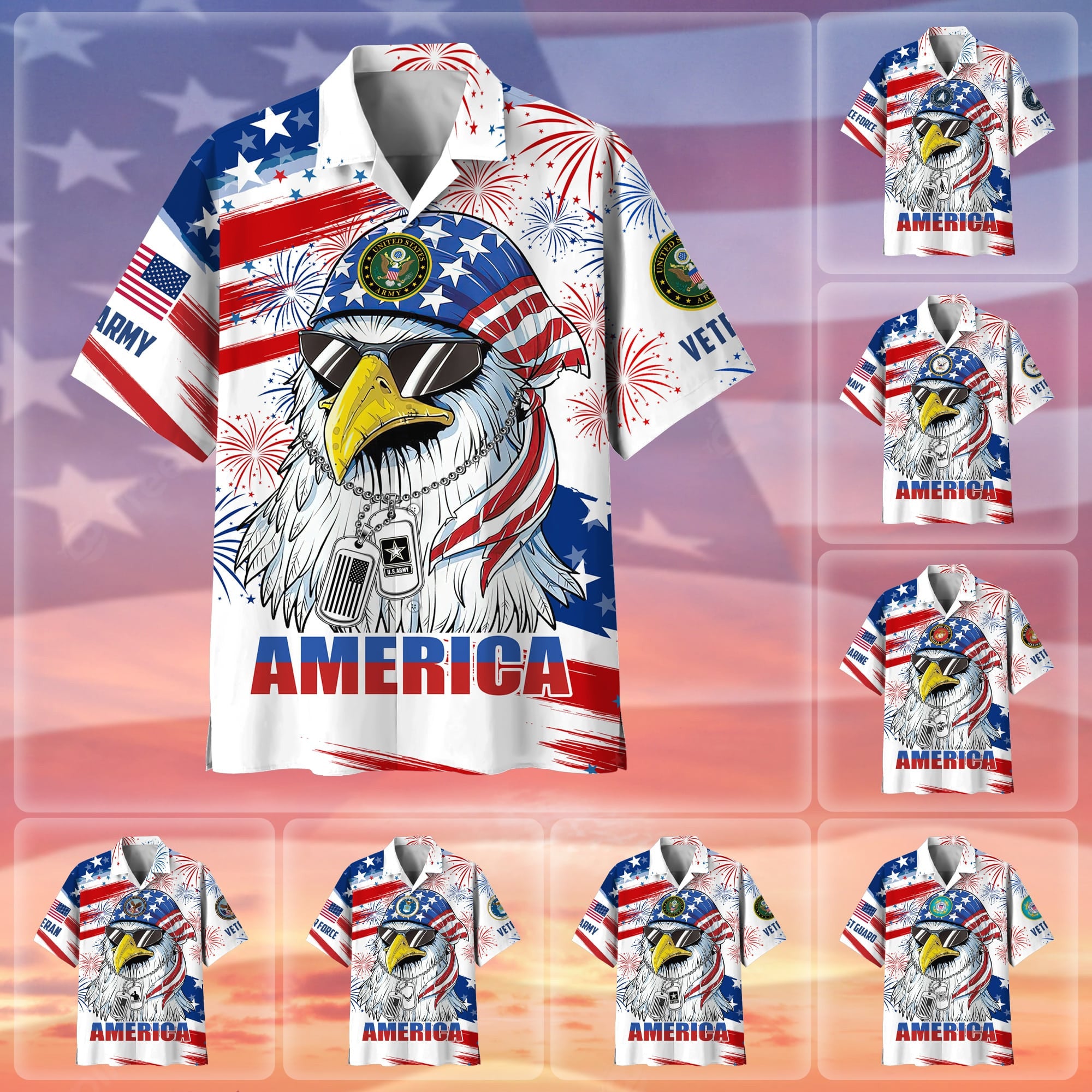 Premium American Pride US Veteran Hawaii Shirt
