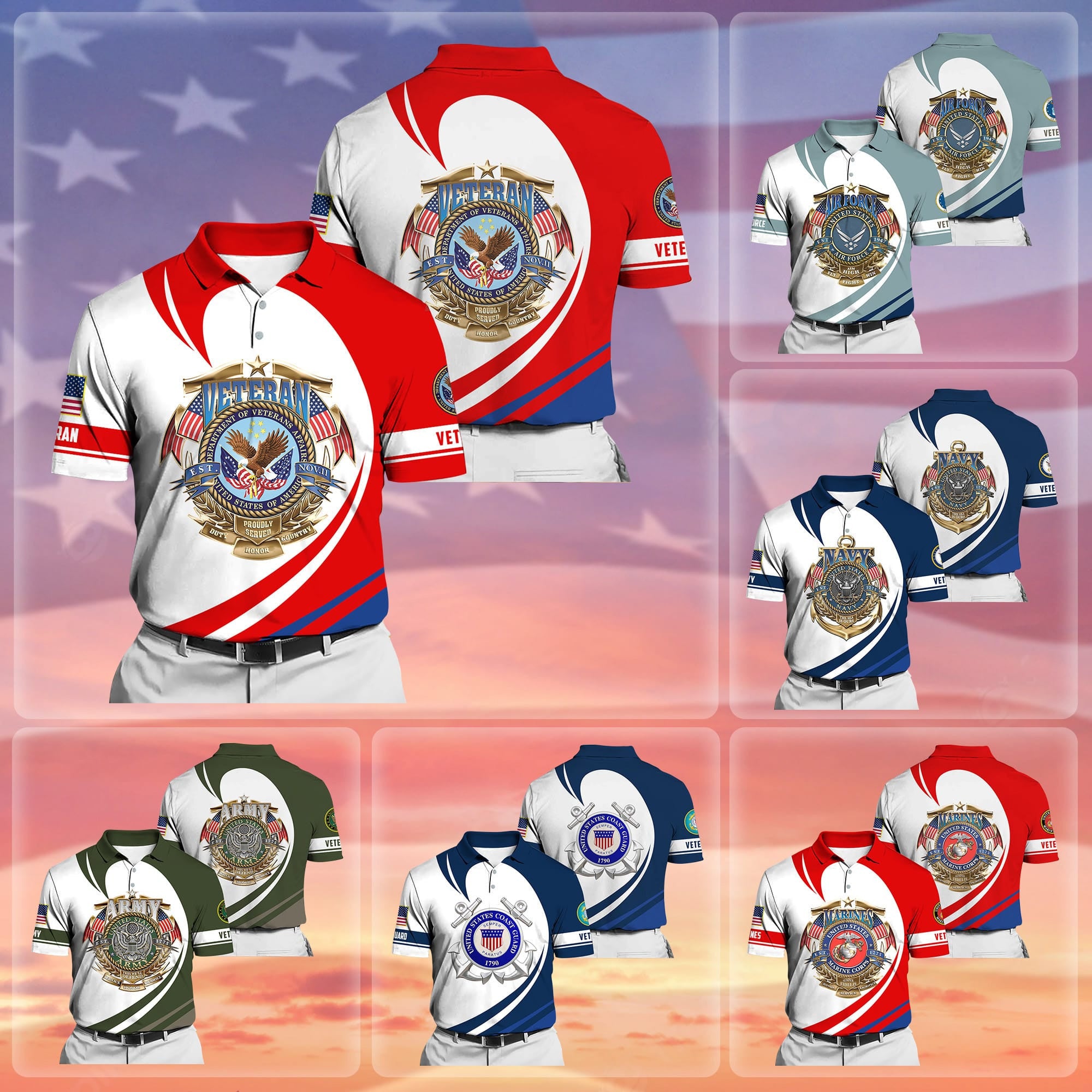 Premium Proudly Served US Veteran Polo Shirt