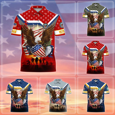 Premium Eagle US Veteran Polo And Hawaii Shirt