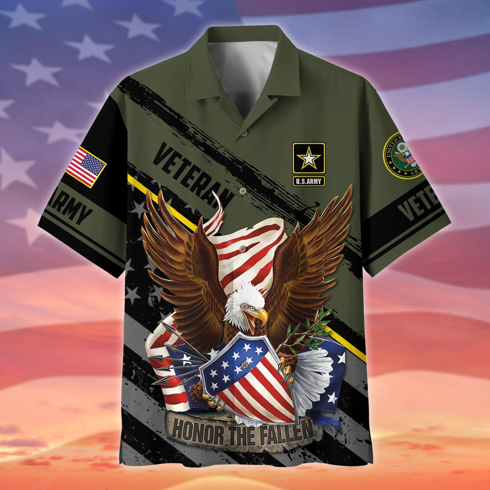 Premium Honor The Fallen US Veteran Polo And Hawaii Shirt