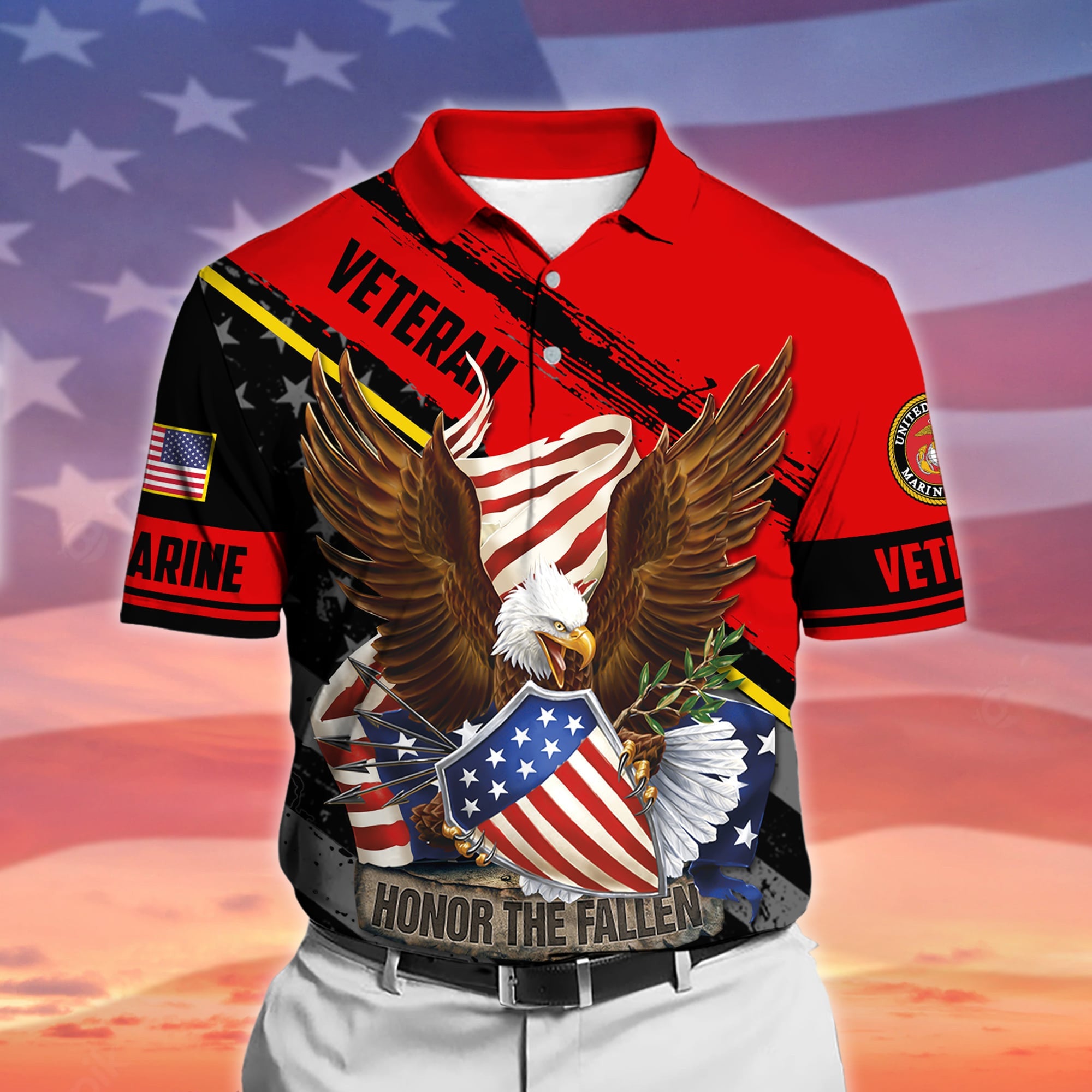 Premium Honor The Fallen US Veteran Polo And Hawaii Shirt