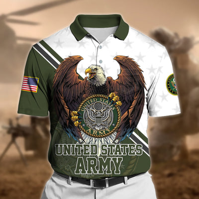 Premium Eagle US Veteran Polo Shirt With Pocket