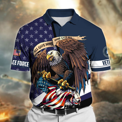 Premium All Gave Some Some Gave All US Veteran Polo Shirt With Pocket