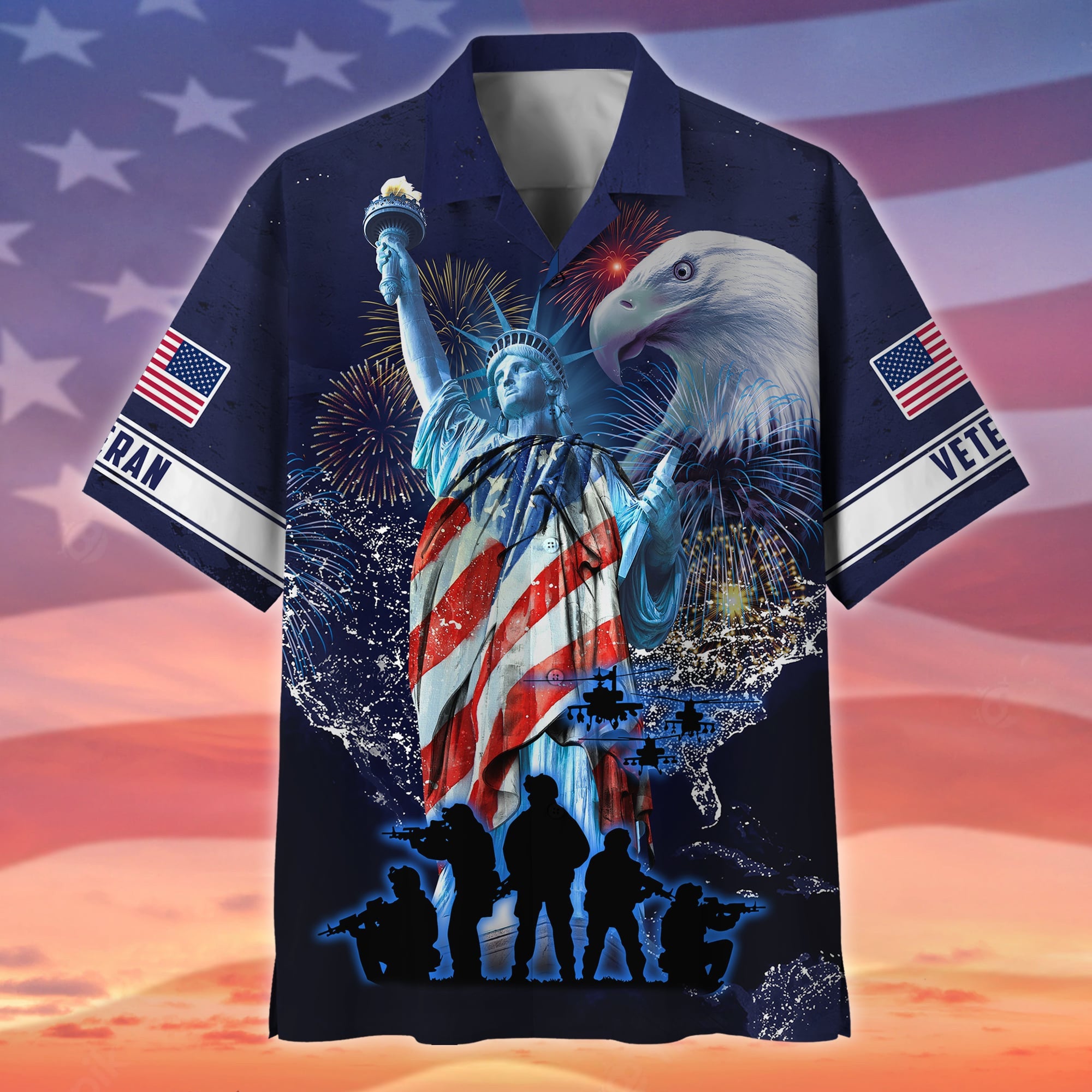 Premium American Pride 4th Of July US Veteran Hawaii Shirt