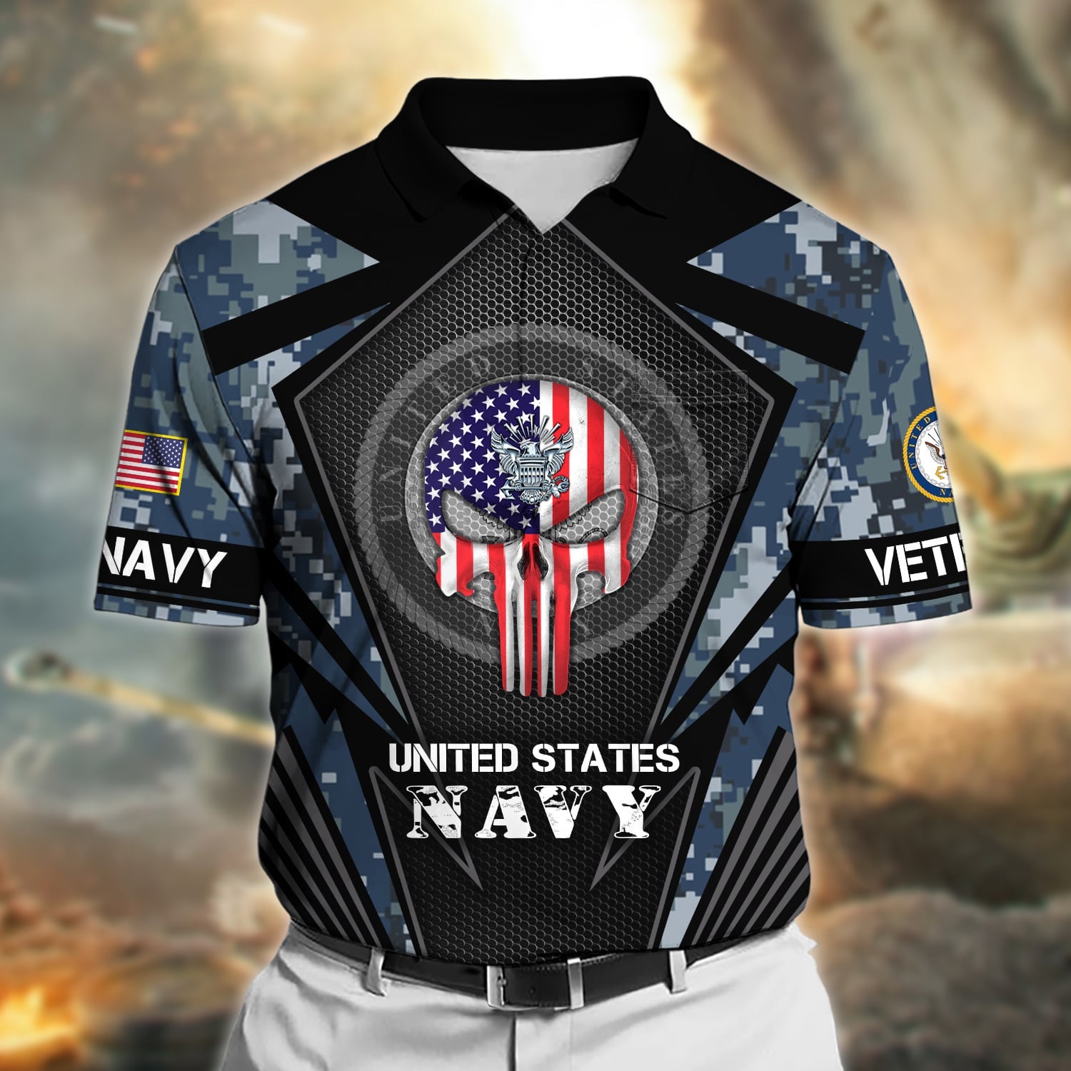 Premium Honoring All Who Served US Veteran Polo Shirt With Pocket
