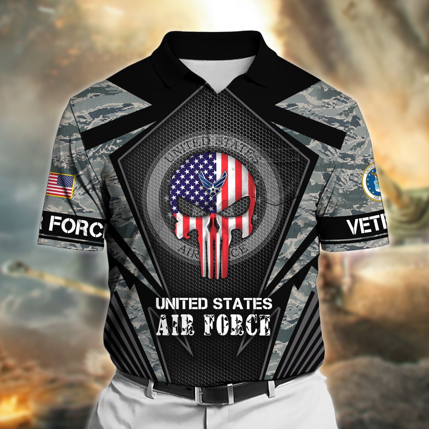 Premium Honoring All Who Served US Veteran Polo Shirt With Pocket