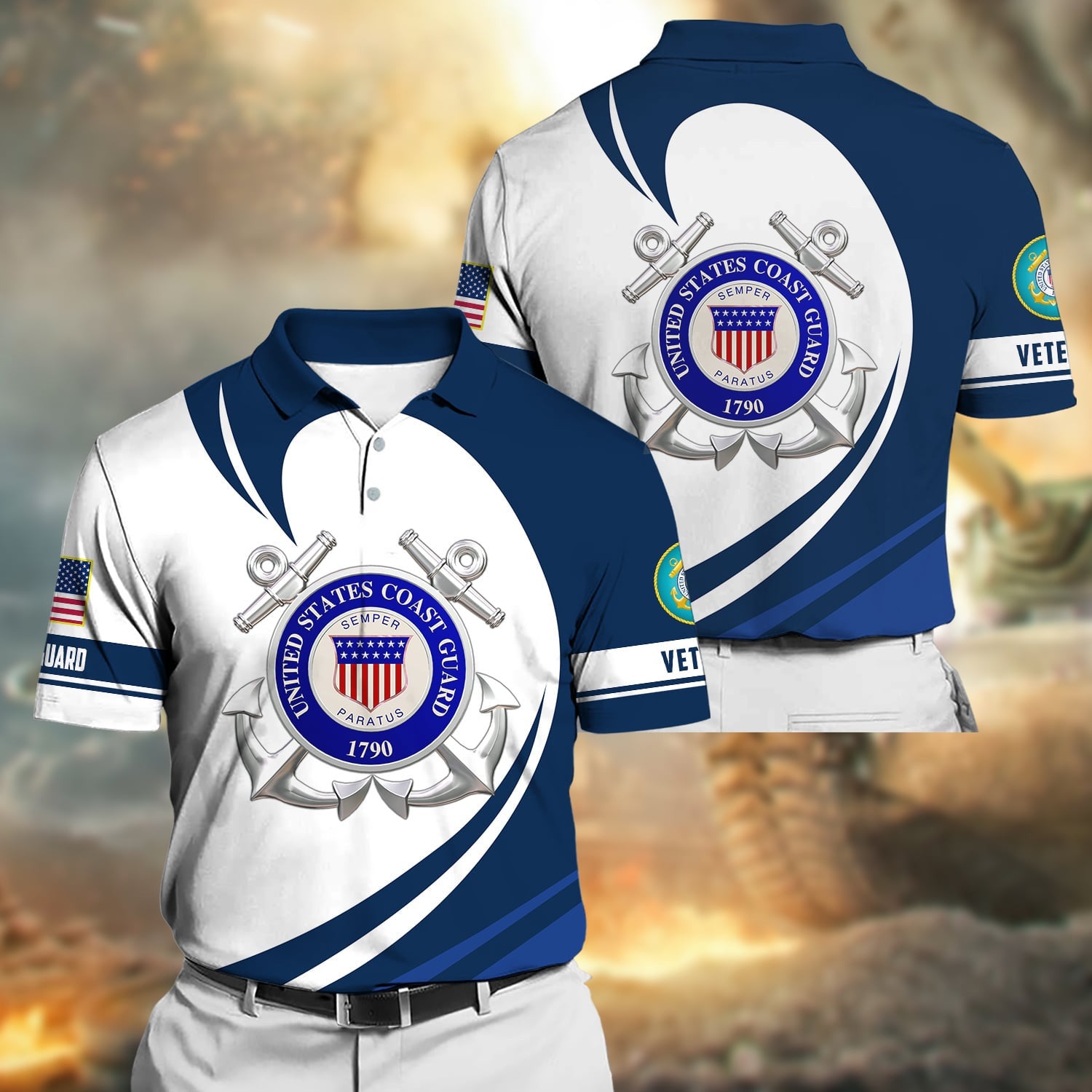 Premium Proudly Served US Veteran Polo Shirt