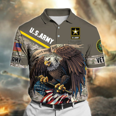 Premium All Gave Some Some Gave All US Veteran Polo Shirt With Pocket