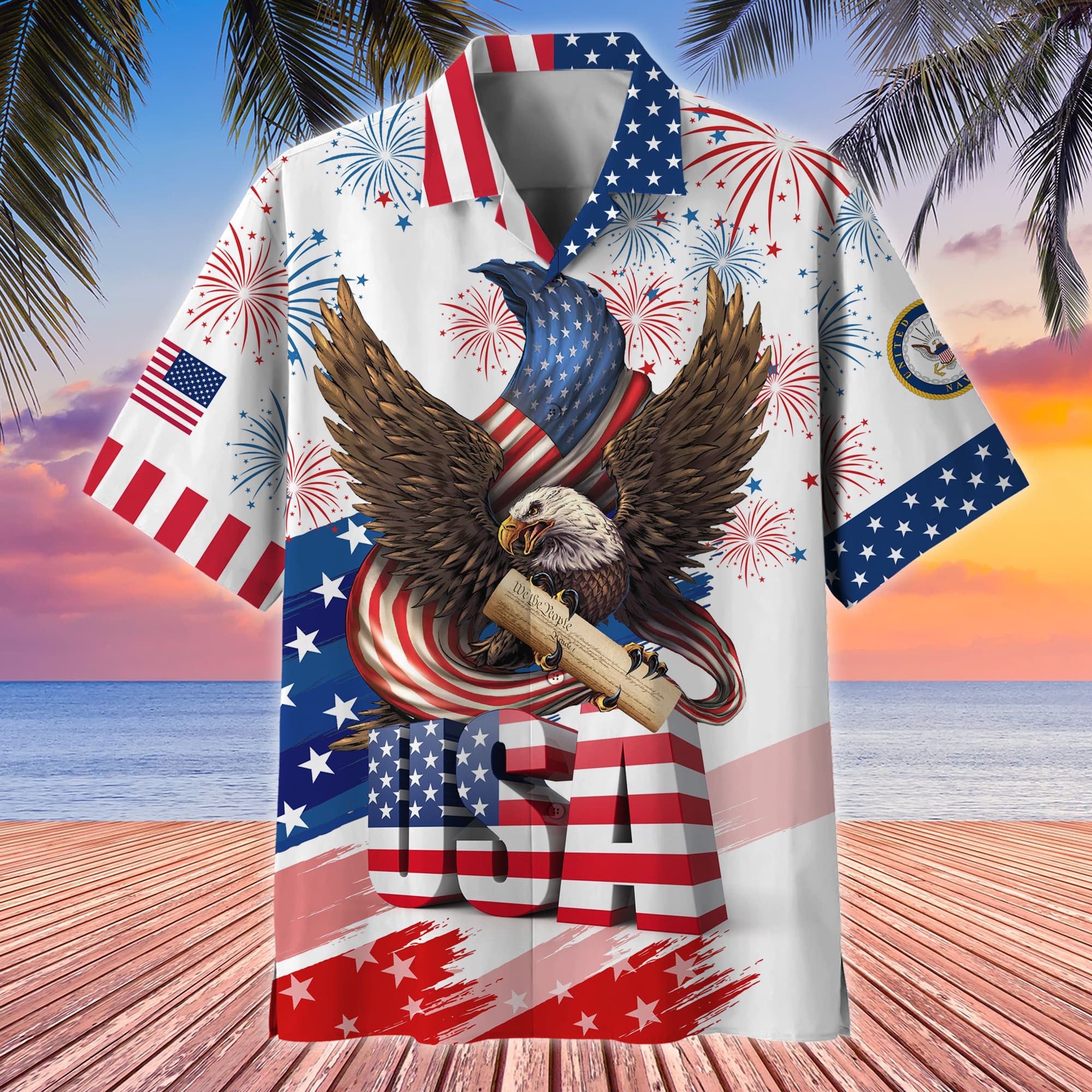 Premium American Pride 4th Of July US Veteran Hawaii Shirt
