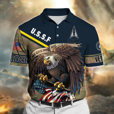 Premium All Gave Some Some Gave All US Veteran Polo Shirt With Pocket