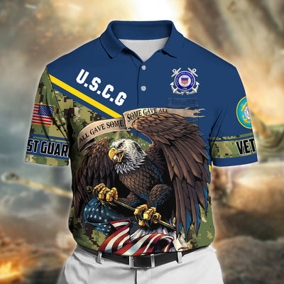 Premium All Gave Some Some Gave All US Veteran Polo Shirt With Pocket