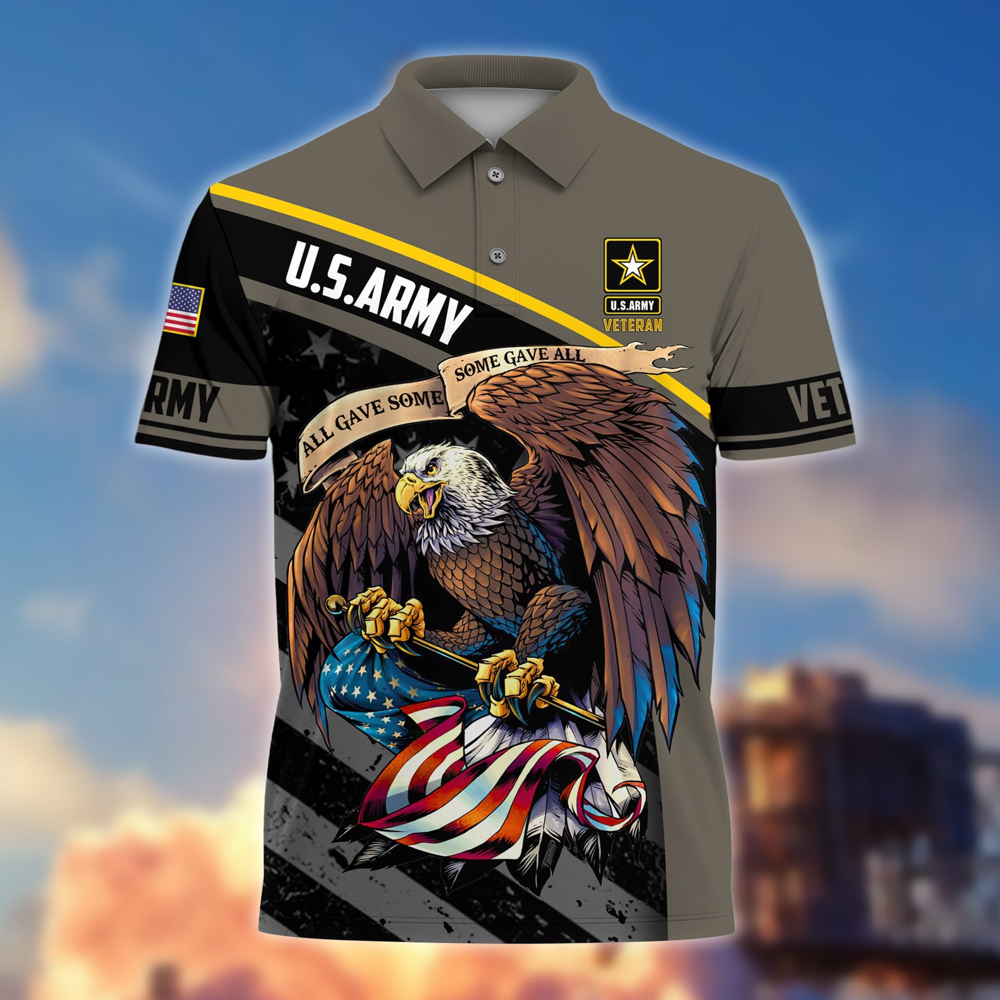 Premium Eagle US Veteran Polo Shirt