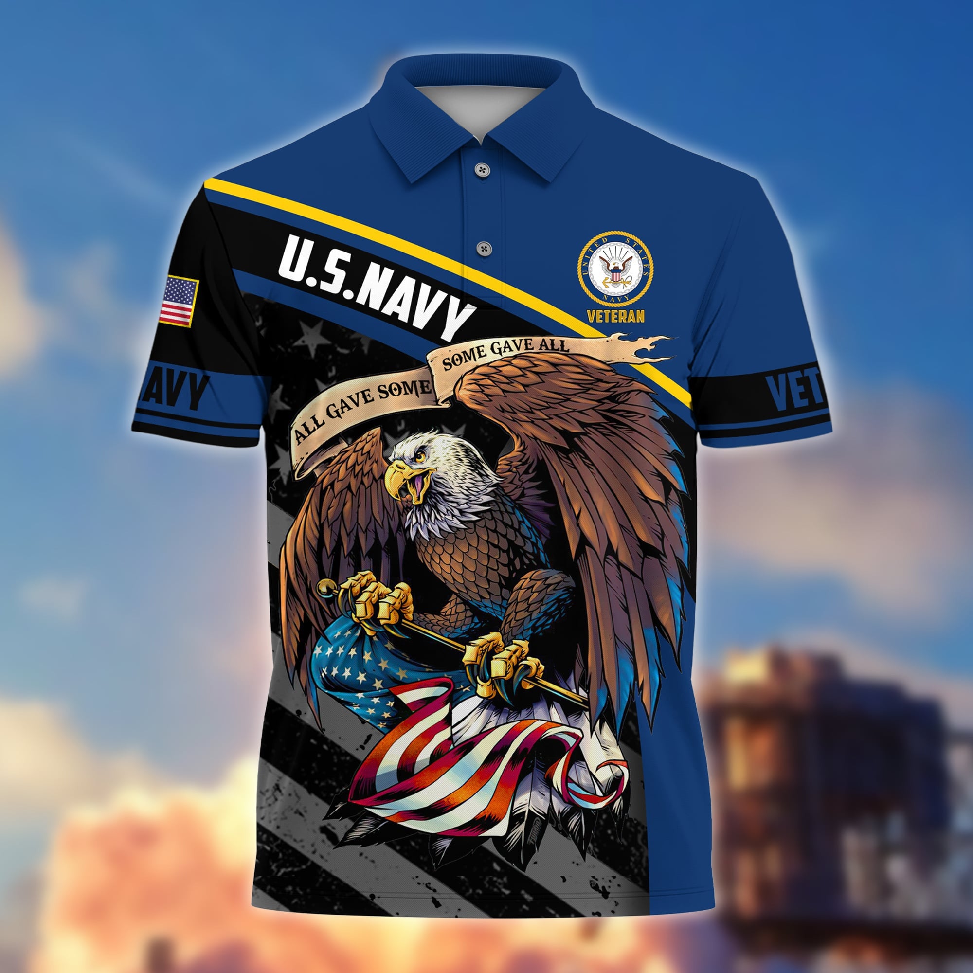 Premium Eagle US Veteran Polo Shirt