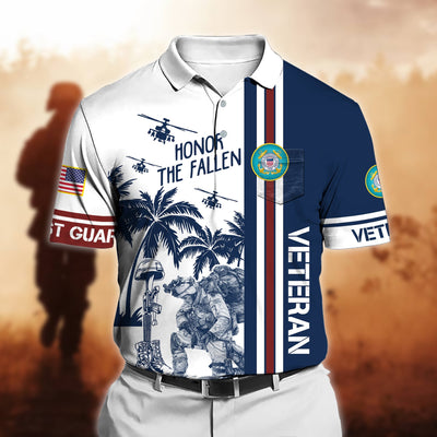 Premium Honor The Fallen US Veteran Polo Shirt With Pocket
