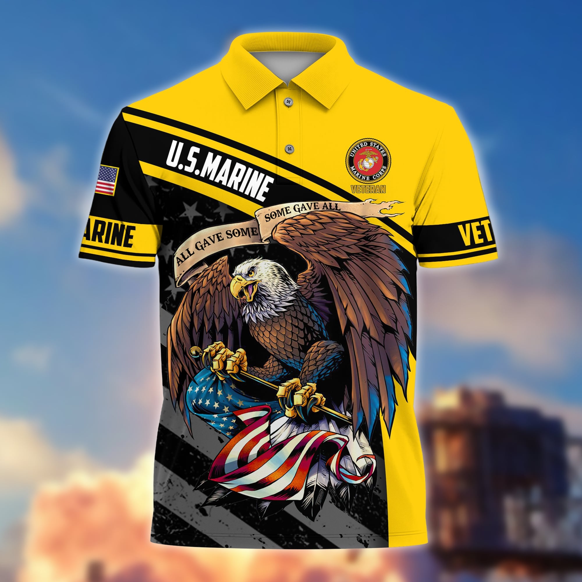Premium Eagle US Veteran Polo Shirt