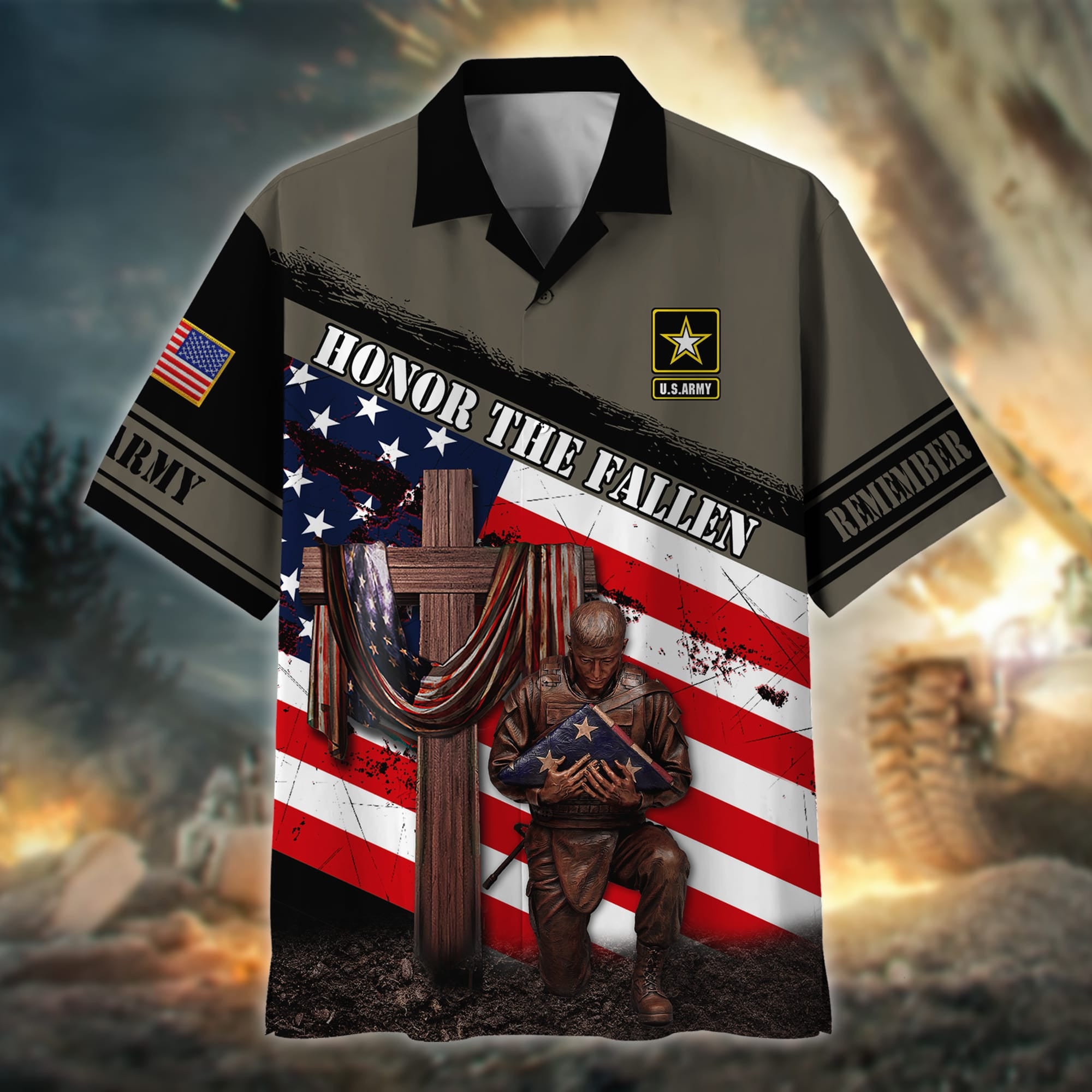 Premium Honor The Fallen US Veteran Polo And Hawaii Shirt