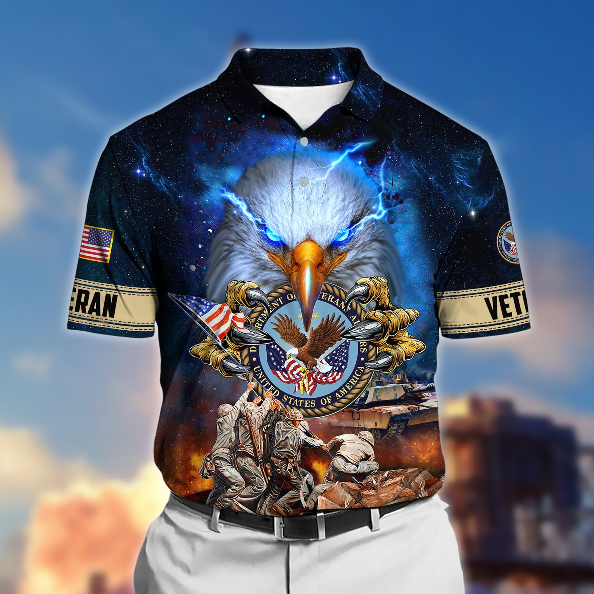 Premium Honor The Fallen US Veteran Polo Shirt